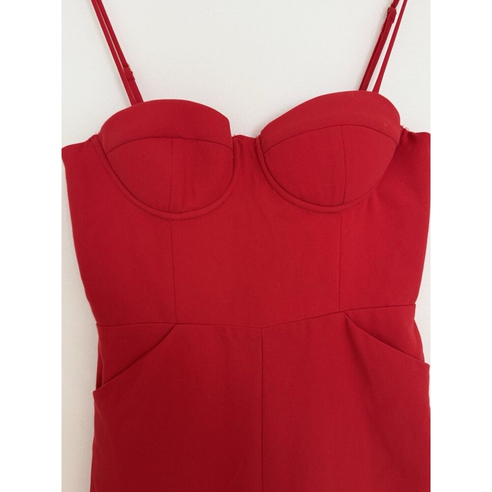✿ Lovers + Friends Red Jumpsuit Size S Spaghetti Strap Fitted Elegant
